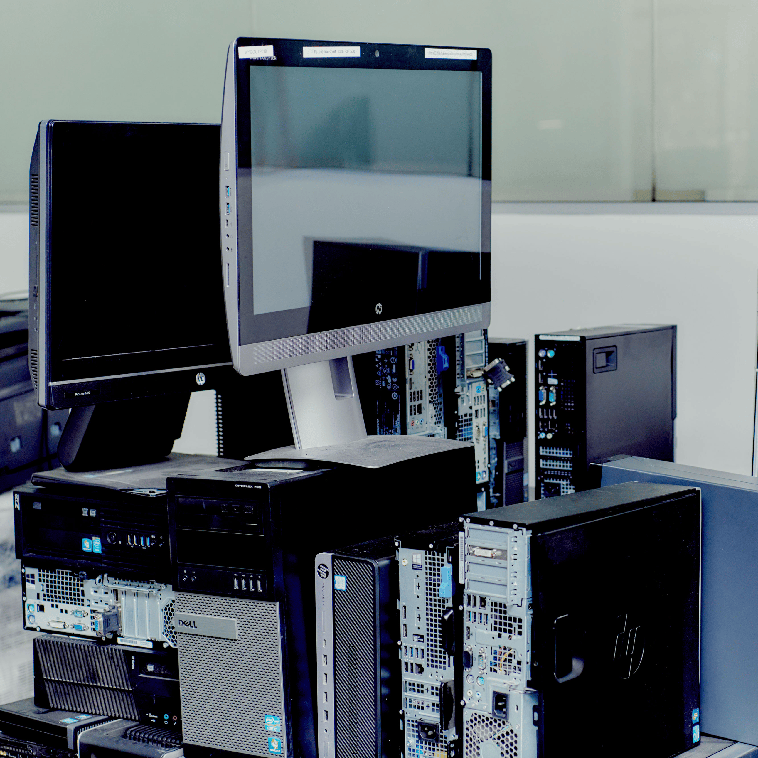 Old computers and screens