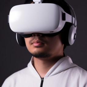 Man wearing a VR headset
